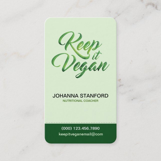 Keep it Vegan Happy Quote Business Card (Front)