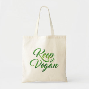 Keep it Vegan Happy quote Tote Bag