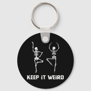 Keep It Weird Dancing Skeleton Key Ring