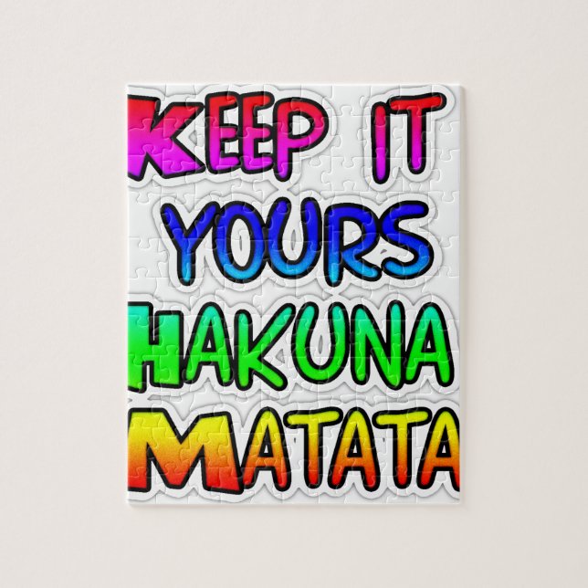 Keep It Yours Hakuna Matata Art Print Jigsaw Puzzle (Vertical)