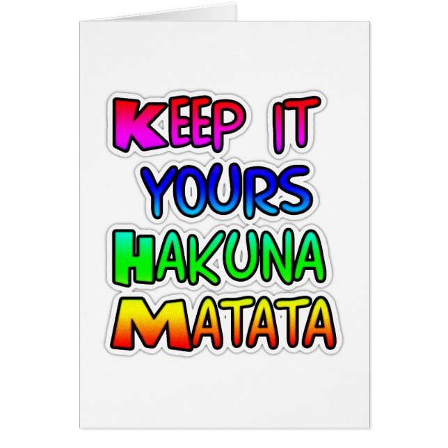 KEEP IT YOURS Hakuna Matata Gifts (Front)