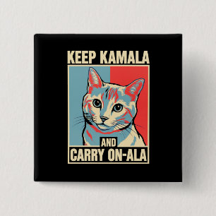 Keep Kamala and Carry On-A-La LA Kamala Harris 15 Cm Square Badge
