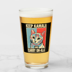 Keep Kamala and Carry On-A-La LA Kamala Harris Glass