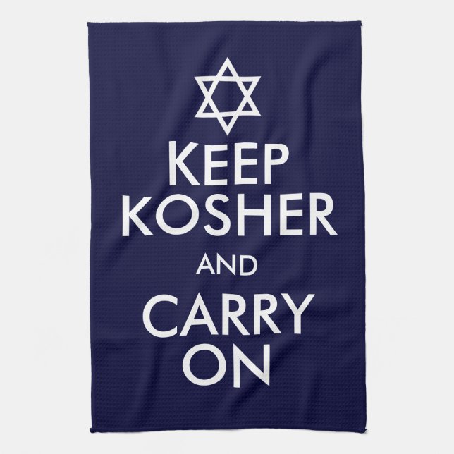 Keep Kosher and Carry On Tea Towel (Vertical)