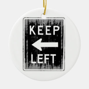 KEEP LEFT - Faded.png Ceramic Tree Decoration