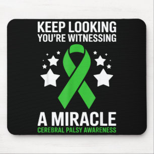 Keep looking cerebral palsy awareness ribbon mouse pad