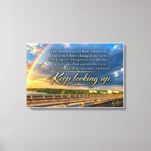 Keep Looking Up Christian Inspirational Canvas Art