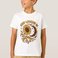 Keep Looking Up Retro Sunflower Moon T-Shirt