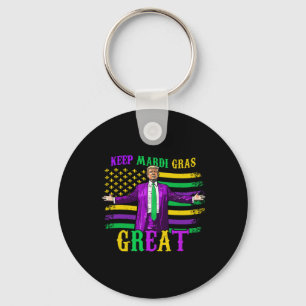 Keep Mardi Gras Great Funny Trump Mardi Gras 2025 Key Ring