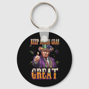 Keep Mardi Gras Great Funny Trump Mardi Gras 2025  Key Ring