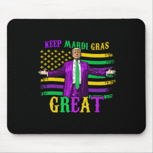 Keep Mardi Gras Great Funny Trump Mardi Gras 2025 Mouse Pad