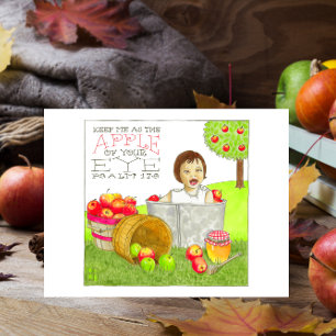 Keep Me As the Apple of Your Eye Inspirational Postcard