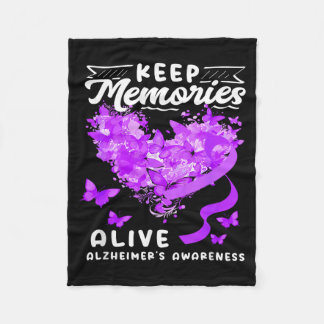 Keep memories alzheimer's awareness support squad fleece blanket
