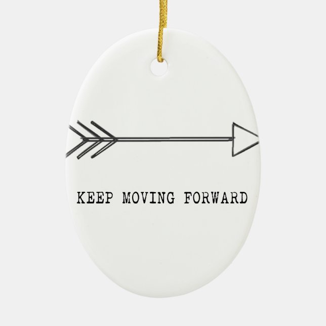 Keep Moving Forward Ceramic Tree Decoration (Front)