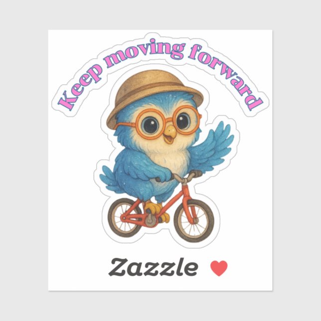 Keep Moving Forward – Cute Owl Motivation Sticker (Sheet)