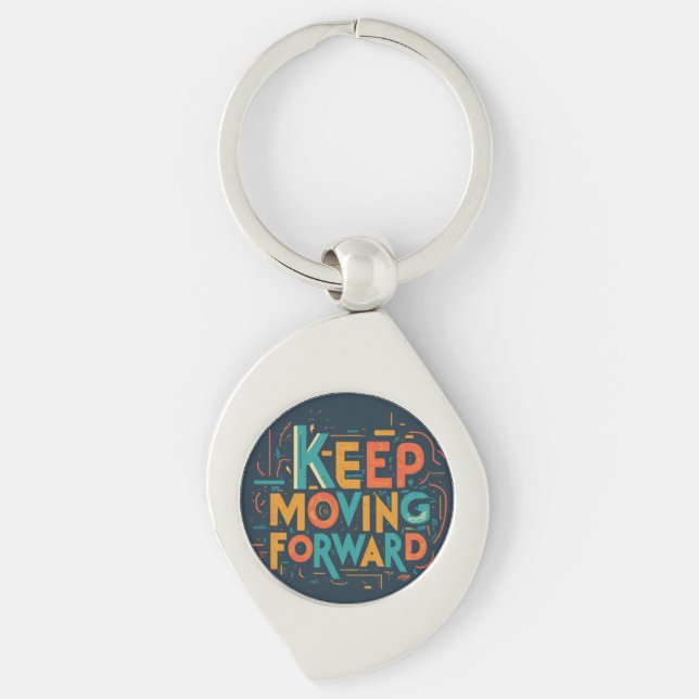 Keep Moving Forward Swirl Keychain (Front)