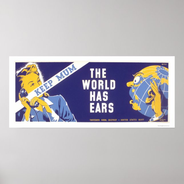 Keep Mum - The World Has Ears WPA Poster (Front)