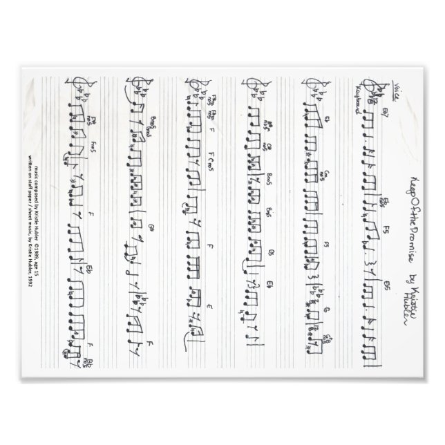 Keep Of The Promise Sheet Music photo print (Front)