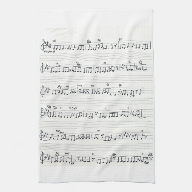 Keep of the Promise Song Sheet Music Notes  Tea Towel (Vertical)