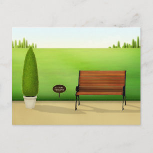 "Keep Off the Grass" Idyllic Park Scenery Postcard
