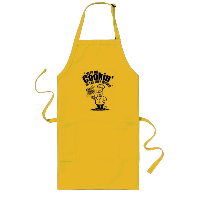 Keep on cookin' in the free world long apron (Front)