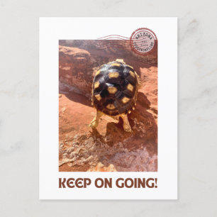Keep on Going hustle Baby Sulcata hiking in Sedona Postcard