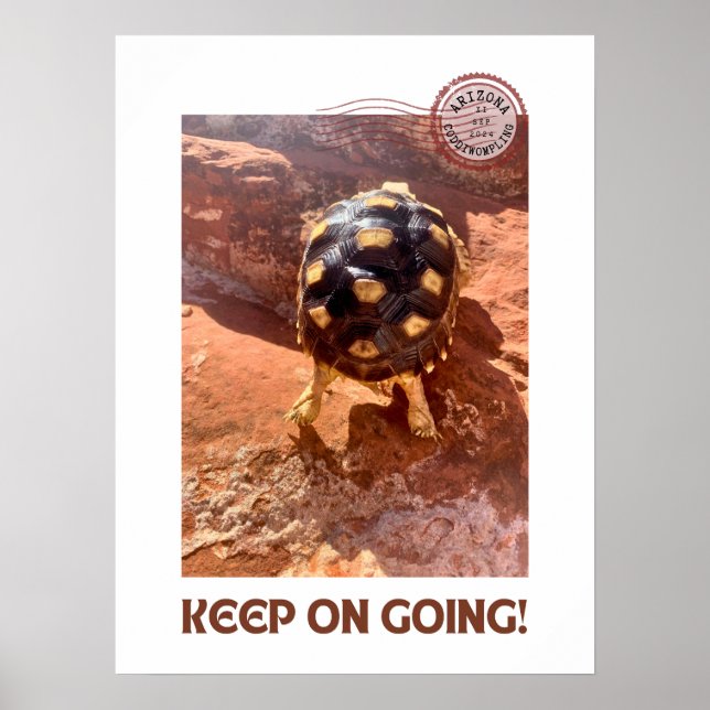Keep on Going hustle Baby Sulcata hiking in Sedona Poster (Front)