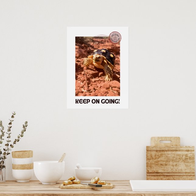 Keep on Going Inspirational coddiwompling Turtle Poster (Kitchen)