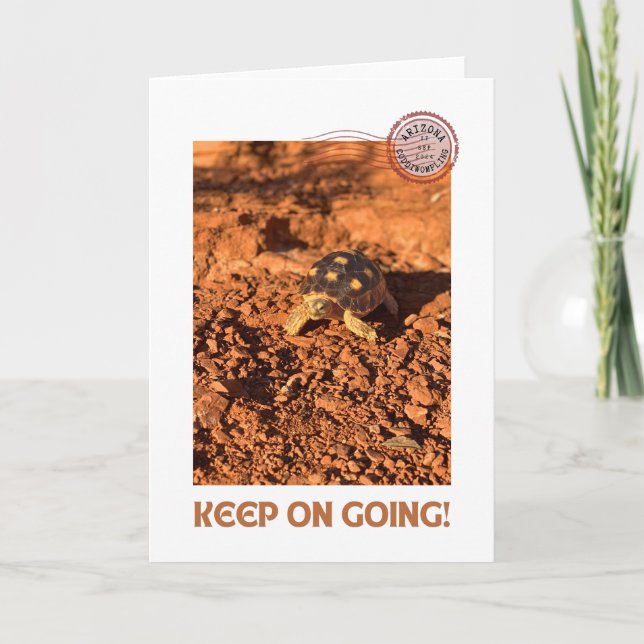Keep on Going Motivational coddiwompling Tortoise Card (Front)