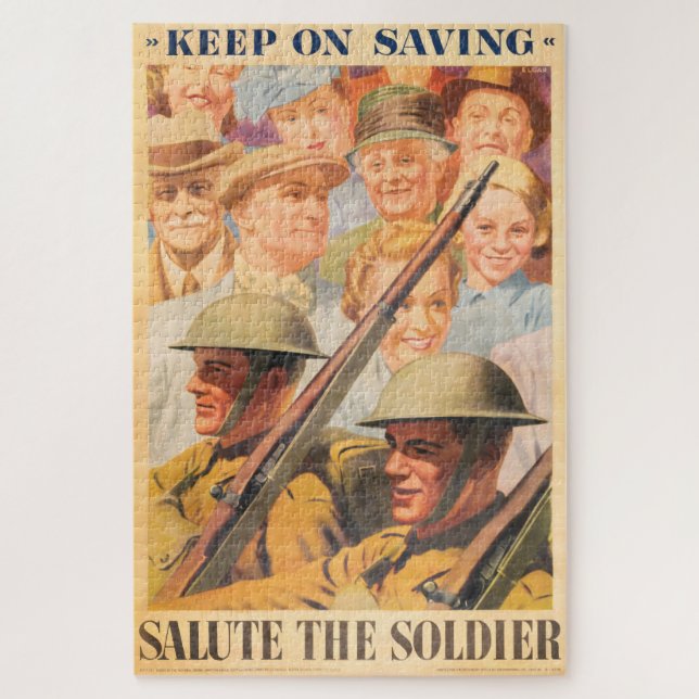 Keep On Saving. Reprint of British wartime poster. Jigsaw Puzzle (Vertical)