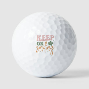 Keep On Smiling Inspirational Quote Minimalist Golf Balls