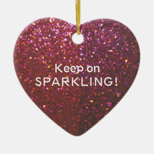 Keep on Sparkling - Glam faux glitter & sparkle Ceramic Ornament
