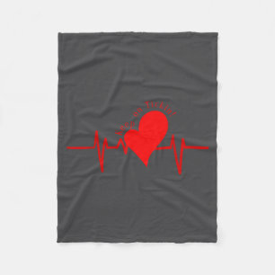 Keep On Tickin! Ekg Heartbeat Cow Valve Heart Pati Fleece Blanket