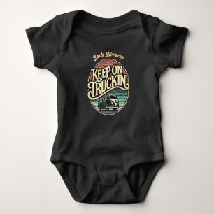 Keep On Truckin’ Retro 60s Personalised Baby Bodysuit