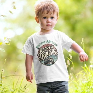 Keep On Truckin’ Retro 60s Personalized  Baby T-Shirt