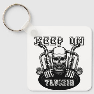 "Keep On Trukin  Retro Inspired Trucker Key Ring