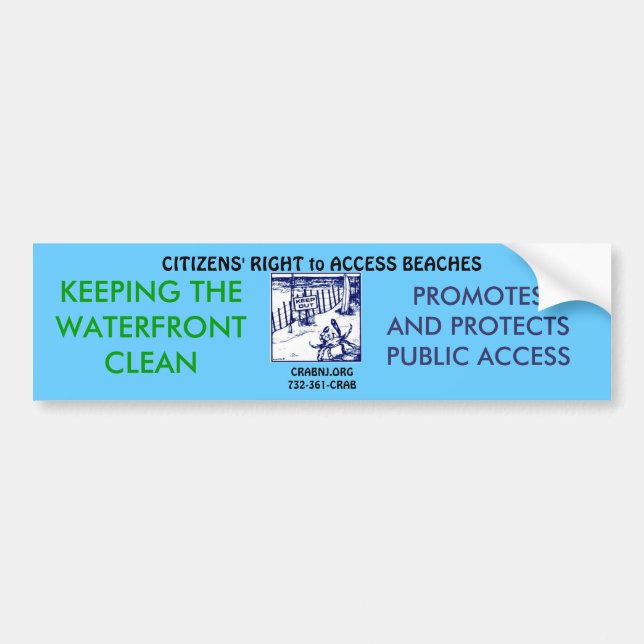 Keep our Waterfront Clean Bumper Sticker (Front)