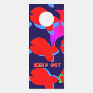 Keep Out / Kids Only Red Fish  Door Hanger