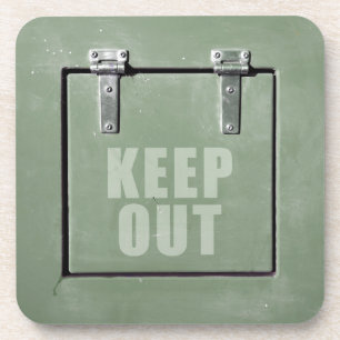 keep out metal door coaster