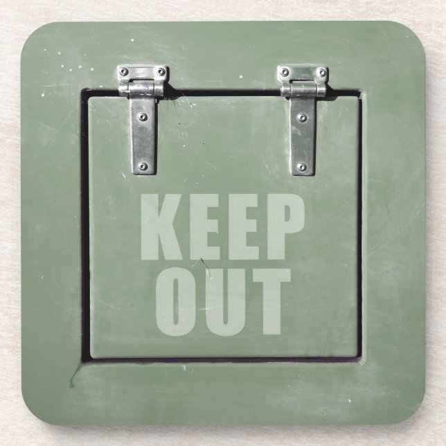 keep out metal door coaster (Front)