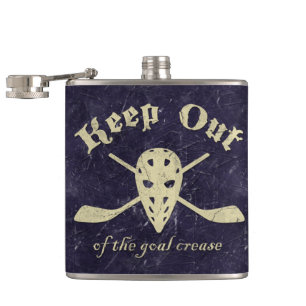 Keep Out Of The Goal Crease Hockey Goalie Flask