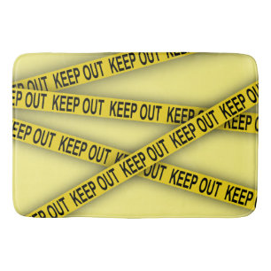 Keep out stay away do not cross police tape 3d bath mat
