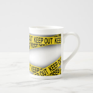 Keep out stay away do not cross police tape 3d bone china mug