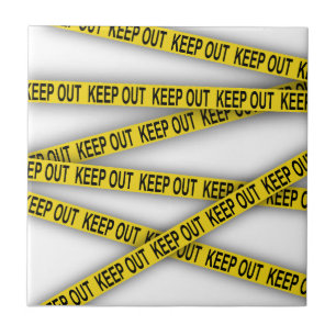 Keep out stay away do not cross police tape 3d ceramic tile