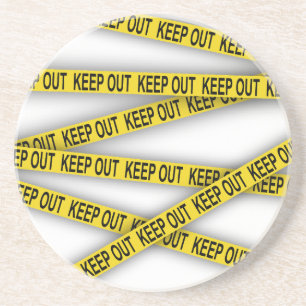 Keep out stay away do not cross police tape 3d coaster