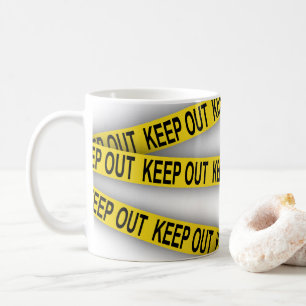 Keep out stay away do not cross police tape 3d coffee mug