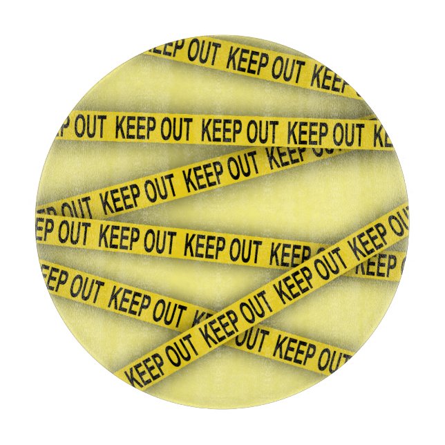 Keep out stay away do not cross police tape 3d cutting board (Front)
