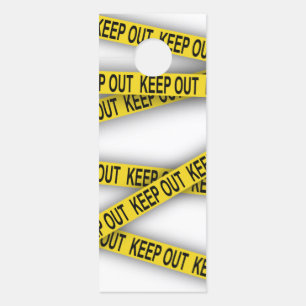 Keep out stay away do not cross police tape 3d door hanger