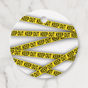 Keep out stay away do not cross police tape 3d favour tags