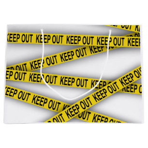 Keep out stay away do not cross police tape 3d large gift bag